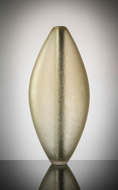 Michael Schunke, Skinned Crucible Sculpture. Hand blown glass, chipped; mirrored glass core. michaelschunke.com