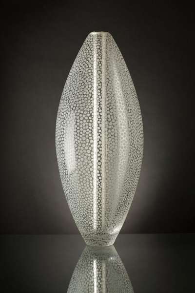 Michael Schunke, Multiple Choice Crucible, handblown and engraved glass sculpture with mirrored glass core. 